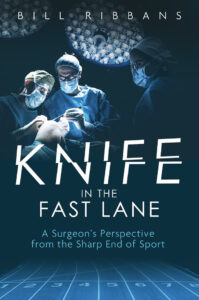 book cover in blue showing two surgeons over operating table